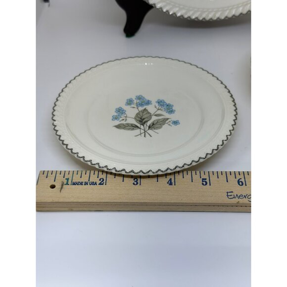 Harkerware White Chapel Plates Set 5 Snack Plates Floral Dinnerware - Picture 8 of 9